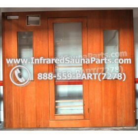 WOOD SAUNA WALLS - HEMLOCK WOOD SAUNA PANEL + DOOR  ( 70" x 78.7" ) 2