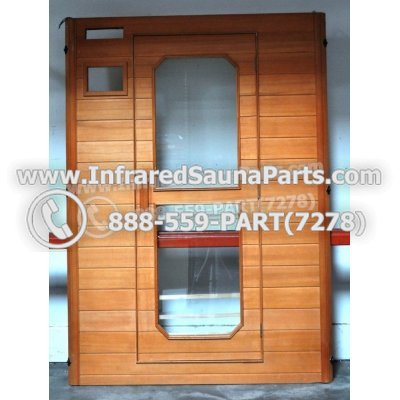 WOOD SAUNA WALLS - HEMLOCK WOOD SAUNA PANEL + DOOR ( 69.5" x 50" ) 1